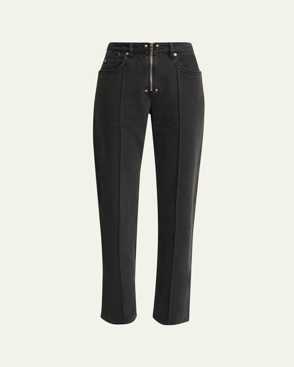 Stely Zipper Wide-Leg Utility Jeans